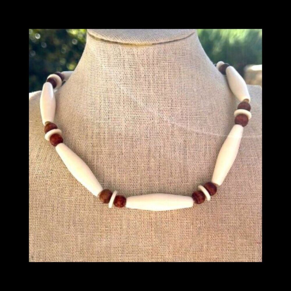 Vintage Hairpipe Surfer’s Necklace with Penny Clasp Unisex